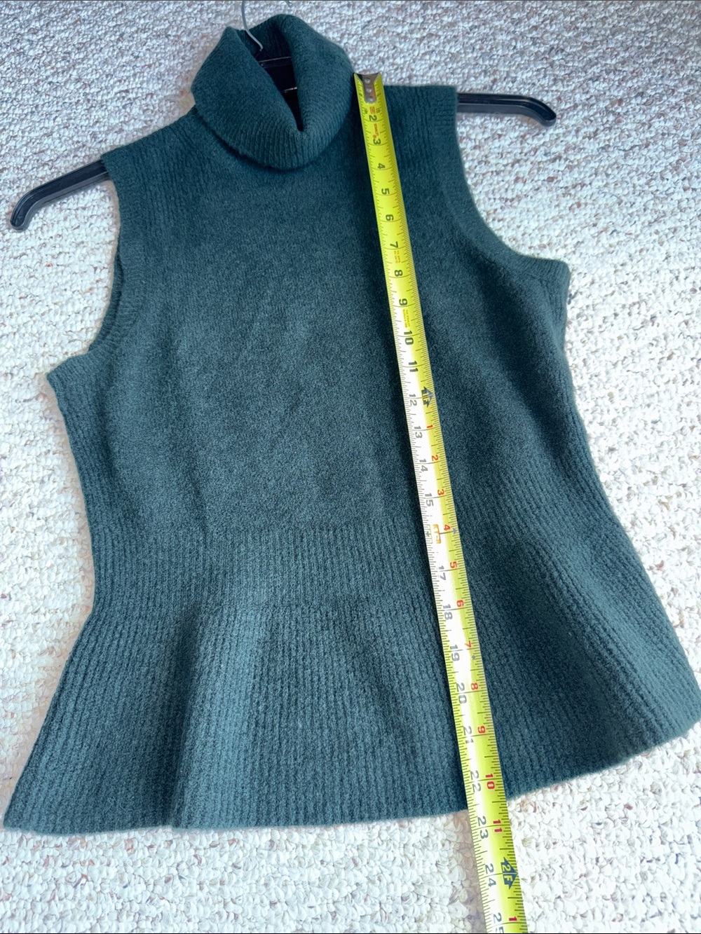 White House Black Market Soft Turtleneck Peplum In Green Spruce New small - Picture 8 of 14